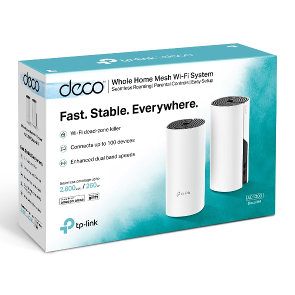 ROUTER TP LINK DECO M4  2 PACK  SISTEMA WIFI DE MALLA AC1200  QUALCOMM CPU  867MBPS 5GHZ