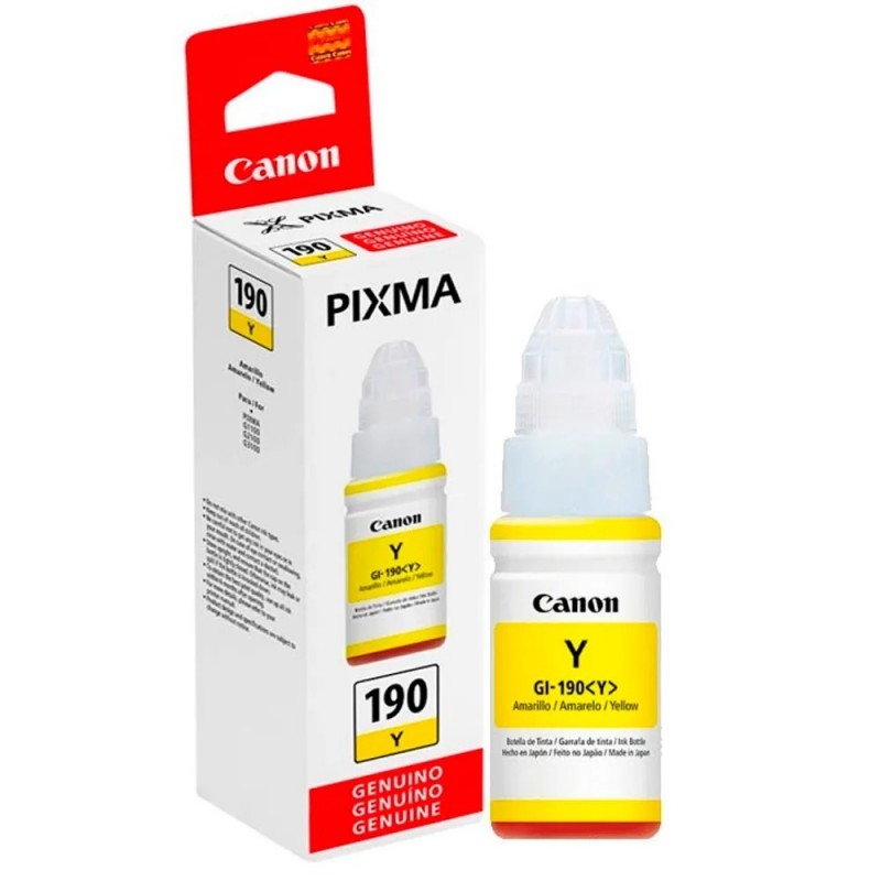 TINTA CANON GI190 AMARILLO GI1100 2100 3100 7000 PAG GI190Y