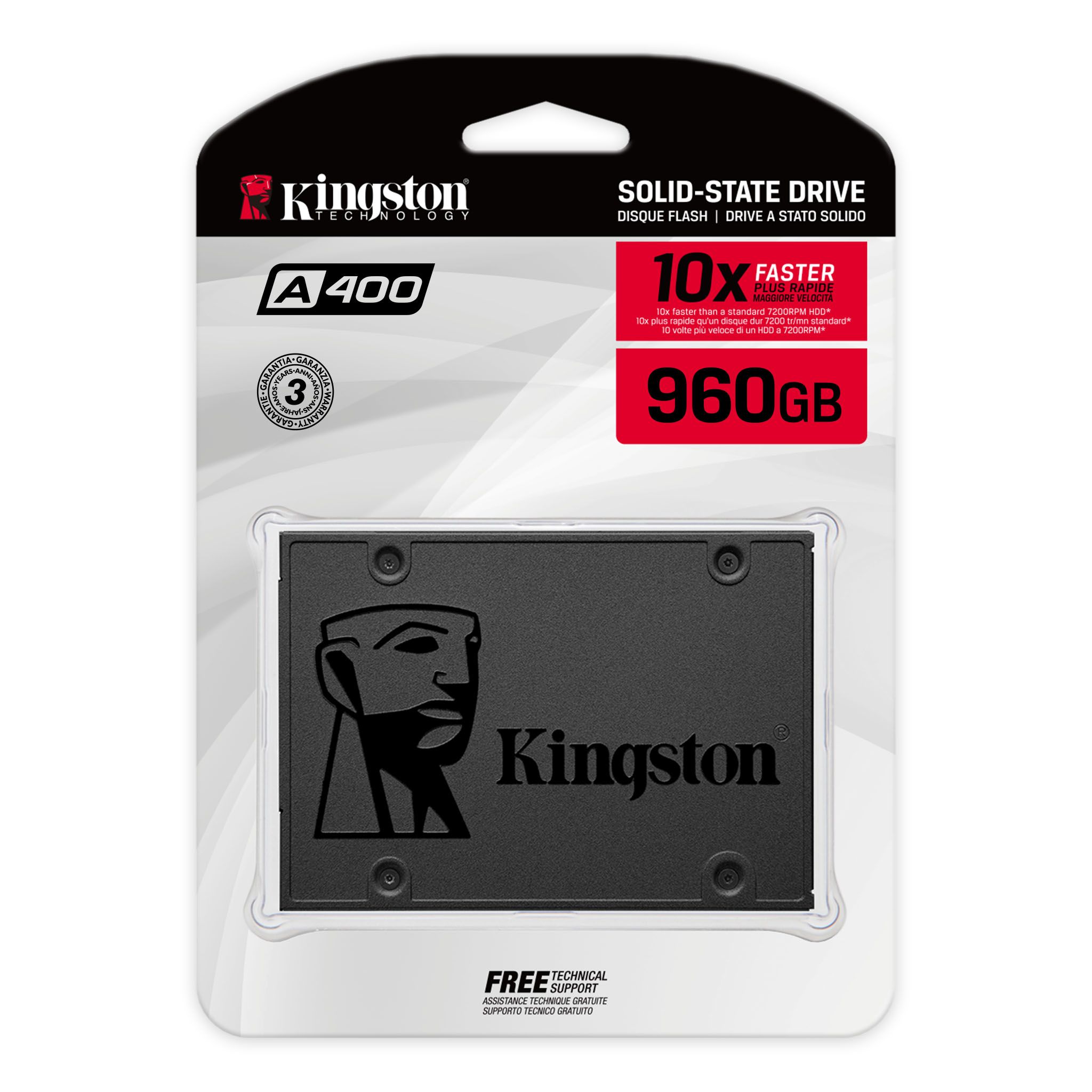 DISCO SSD KINGSTON 2 5 SATA A400 960GB TLC NAND STANDALONE DRIVE  READ 500MB S AND WRITE 450MB S