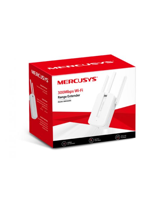 EXTENSOR DE RANGO MERCUSYS MW300RE N300 3 ANT WI FI WPS BUTTON