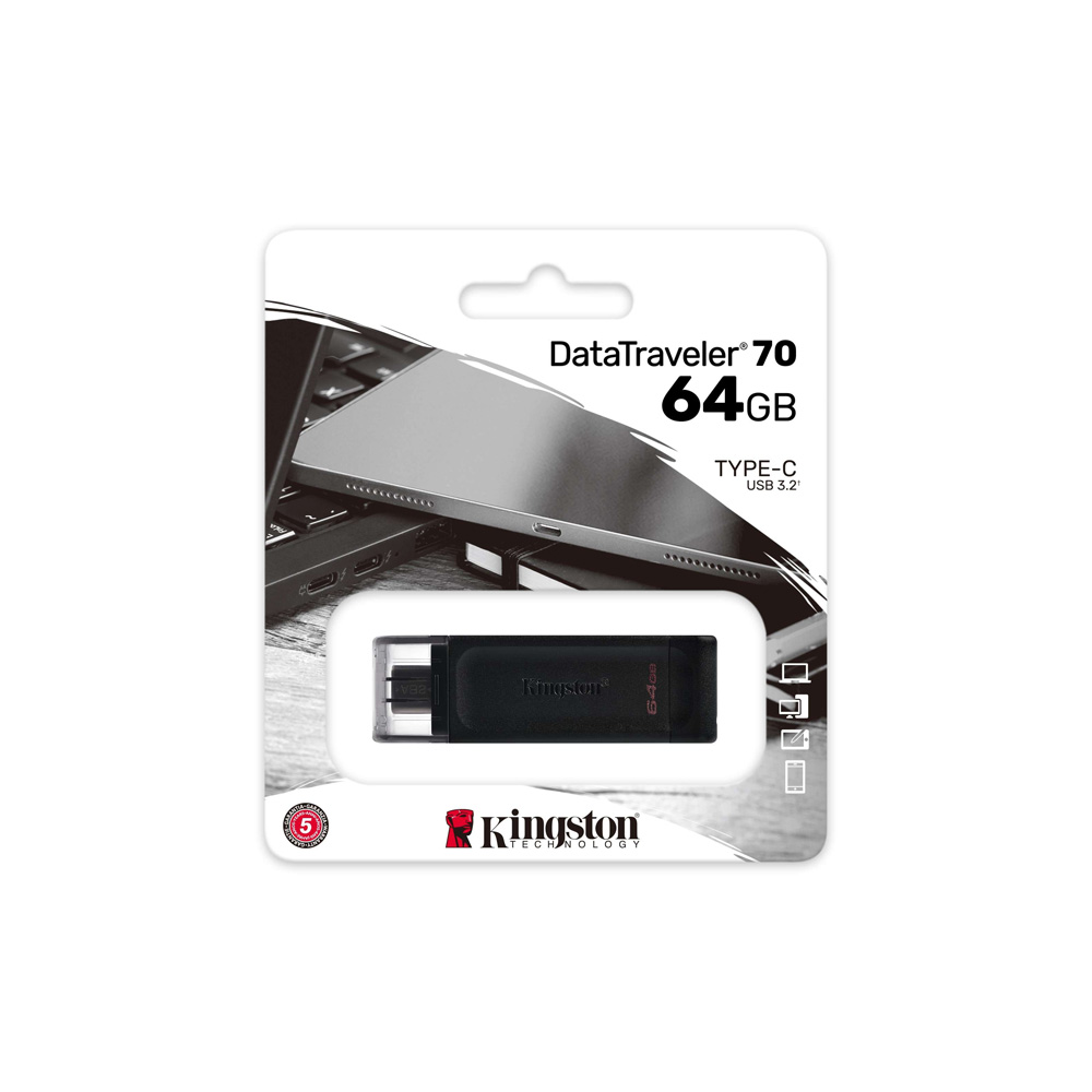 FLASH MEMORY KINGSTON DT70 64GB TIPO USB C 3 2   DATATRAVELER 70