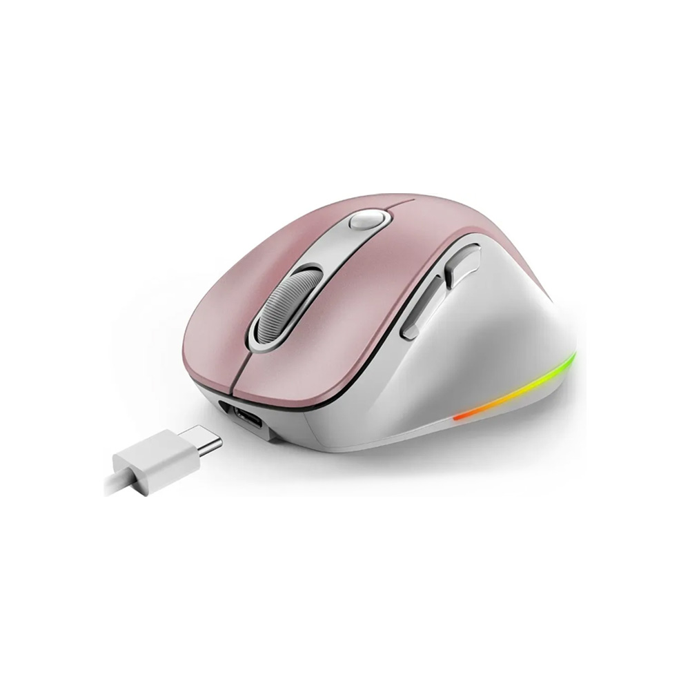 MOUSE GENIUS WIRELLES MINI ERGO 9000S PRO PINK RECARGABLE DUAL  BT Y 2 4GHZ RGB DPI 800 A 2400