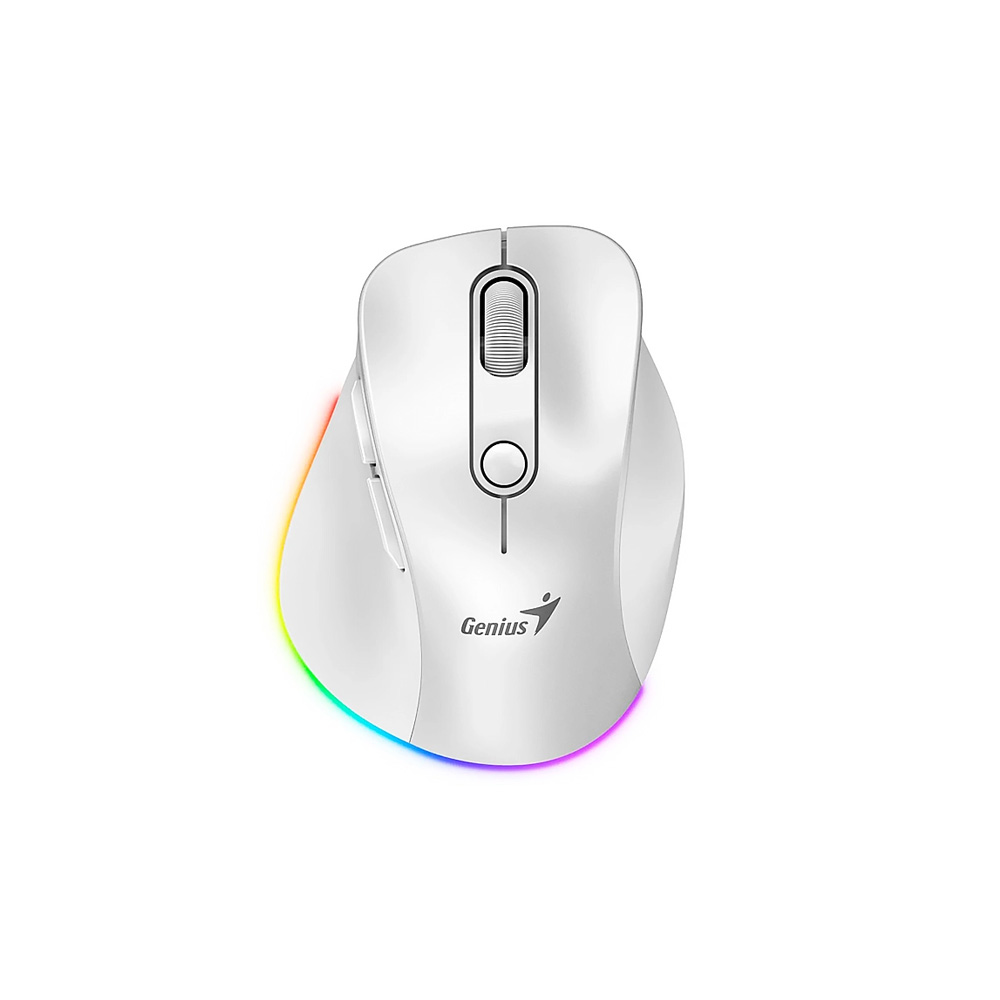 MOUSE GENIUS WIRELLES MINI ERGO 9000S PRO PEARL WHITE RECARGABLE DUAL  BT Y 2 4GHZ RGB DPI 800 A 2