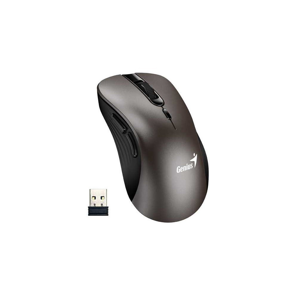 MOUSE GENIUS WIRELLES ERGO 8000 AI GRIS 6 BOTONES SILENCIO 1600DPI COPILOT