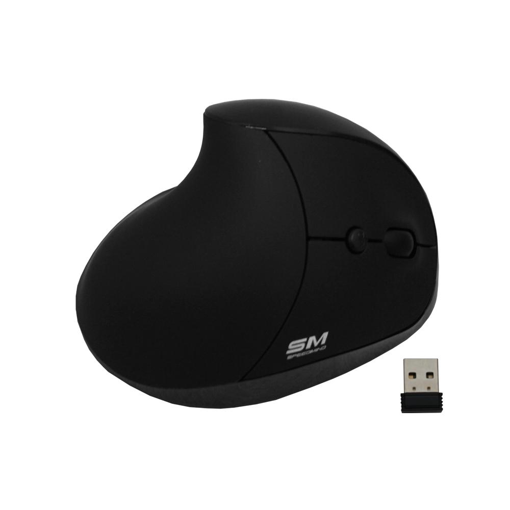 MOUSE SPEEDMIND SMMOU10 WIRELESS VERTICAL   RECARGABLE   6 BOTONES   ERGONOMICO   NEGRO   BAT  LITIO