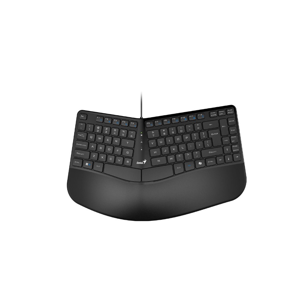 TECLADO GENIUS ERGO KB 700 NEGRO USB  TECLA COPILOT  MULTIMEDIA  REPOSAMANOS WIN 10  11 MAC OS 10 