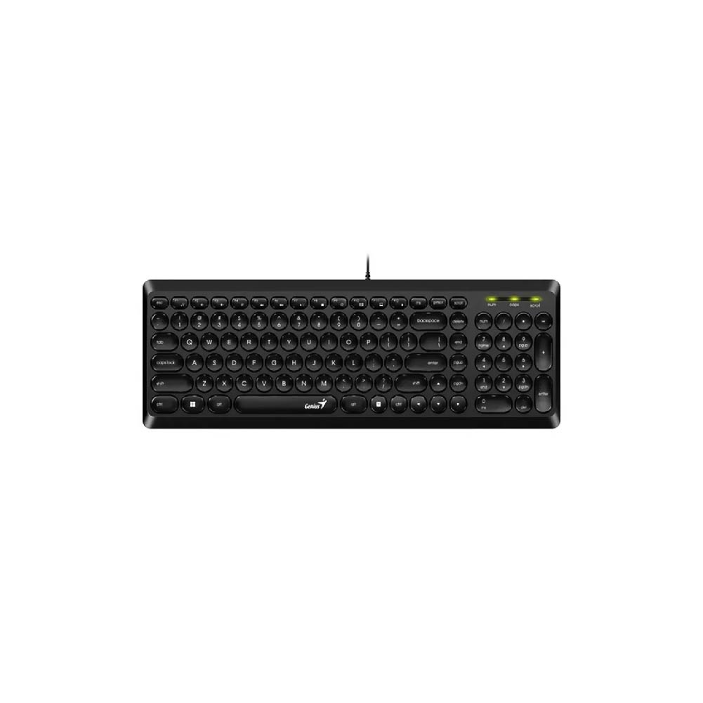 TECLADO GENIUS SLIMSTAR Q200 NEGRO USB   TECLAS REDONDAS   12 TECLAS MULTIMEDIA COMBINADAS