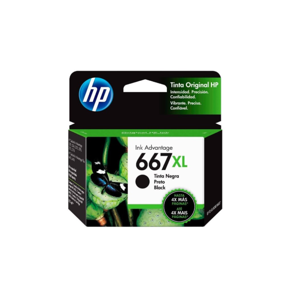 TINTA HPINC 667XL NEGRO 1275 2775 4175 4176 6078 23336 2374 6076 480 PAGS 3YM81AL