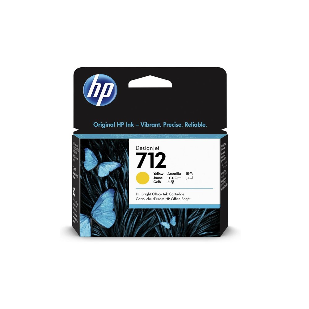 TINTA HPINC 712 AMARILLO DJ T210 T230 T250 T630 T650 29 ML 3ED69A