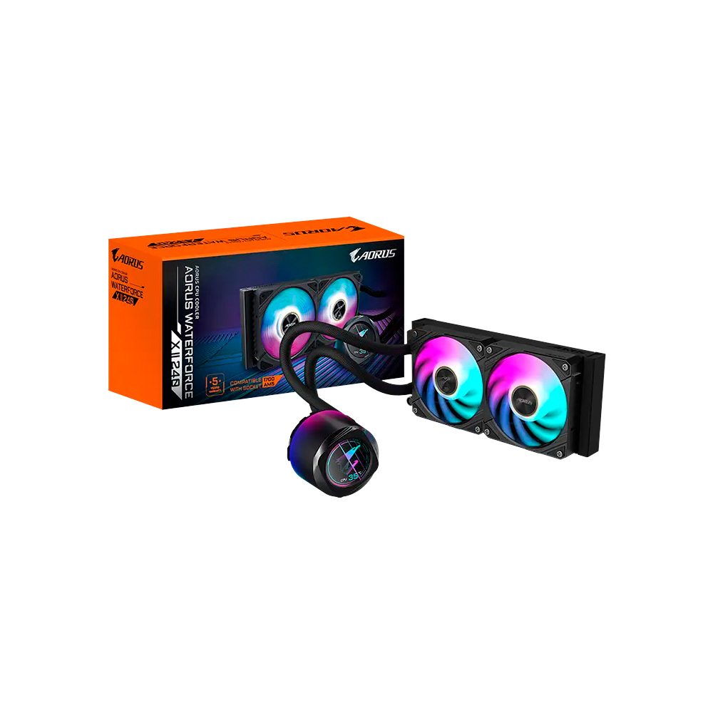COOLER GIGABYTE AORUS WATERFORCE  II 240 BLACK COMPATIBLE AM4 AM5 LGA1200 LGA1700