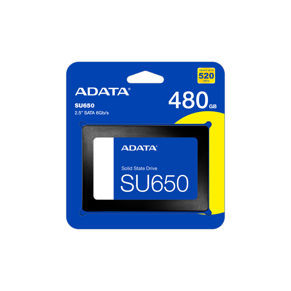 DISCO SSD ADATA 480GB SU650 2 5 SATA 6GB S  3D NAND LECTURA 520MB S  ESCRITURA 450MB S