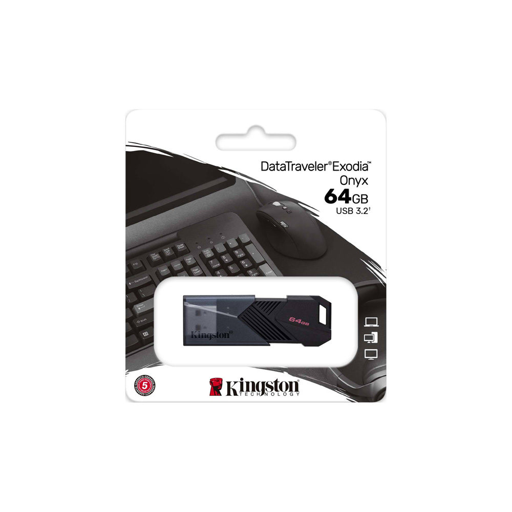 FLASHMEMORY KINGSTON DATATRAVELER EXODIA ONYX 64GB BLACK USB 3 2