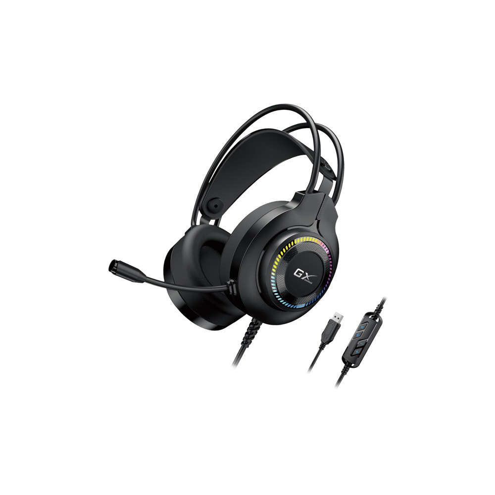 HEADSETS GENIUS HS GX580U GAMING USB NEGRO CON RGB LED