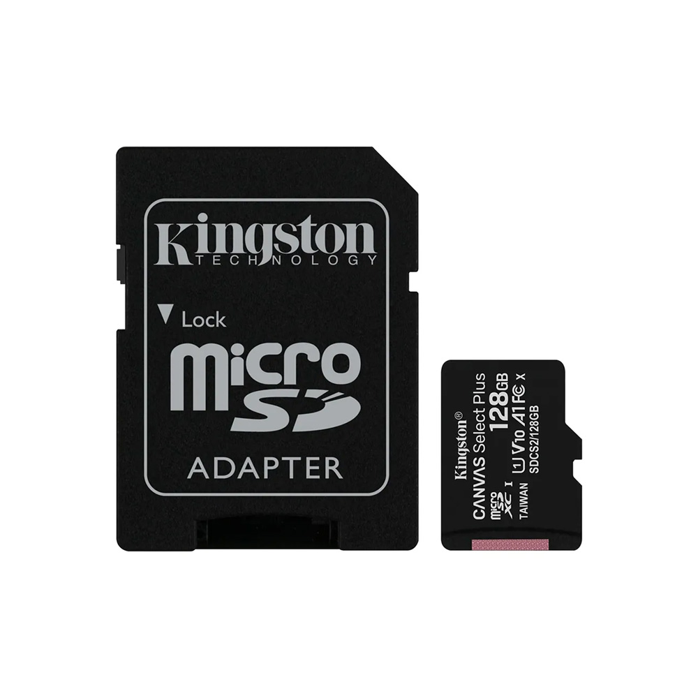 MICRO SDHC KINGSTON 128GB CON ADAPTADOR CANVAS SELECT PLUS 100R CL10 UHS I