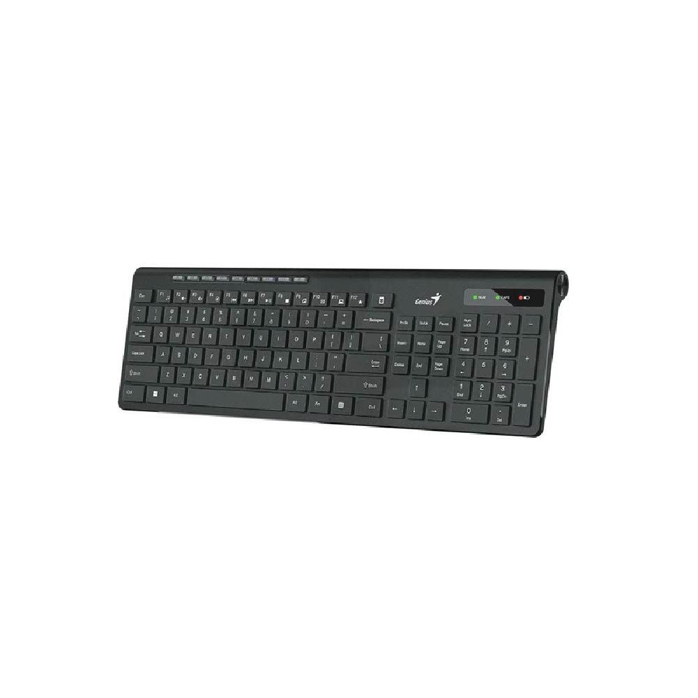 TECLADO WIRELESS GENIUS SLIM STAR 7230 NEGRO   RF 2 4GHZ   TECLAS MULTIMEDIA 9   WIN Y MAC
