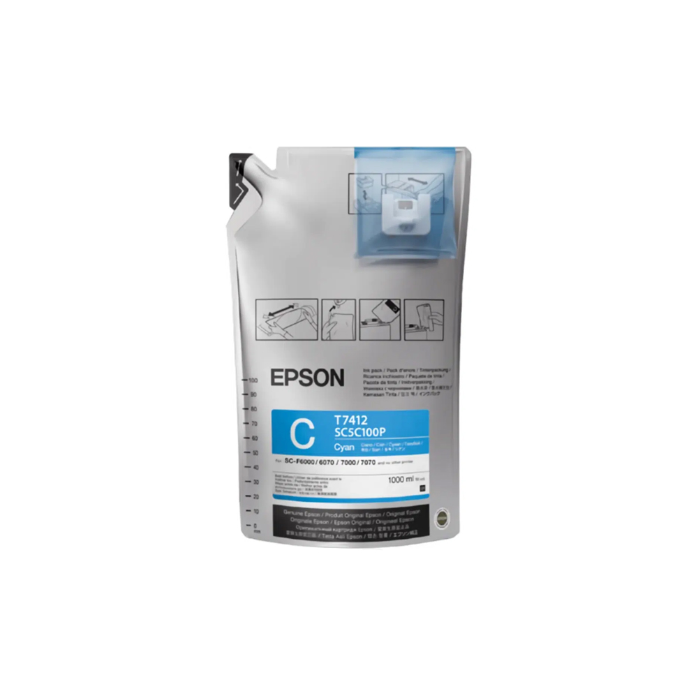 TINTA EPSON DS741 CYAN ULTRACHROME F6200 F7200 F9200 F9370 6 LITROS T741220