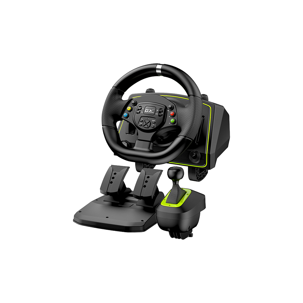 VOLANTE DE CARRERAS GENIUS SPEEDMASTER X2 VIBRACION DOBLE MOTOR PALANCA DE CAMBIOS PS3 4 5 XBOX X