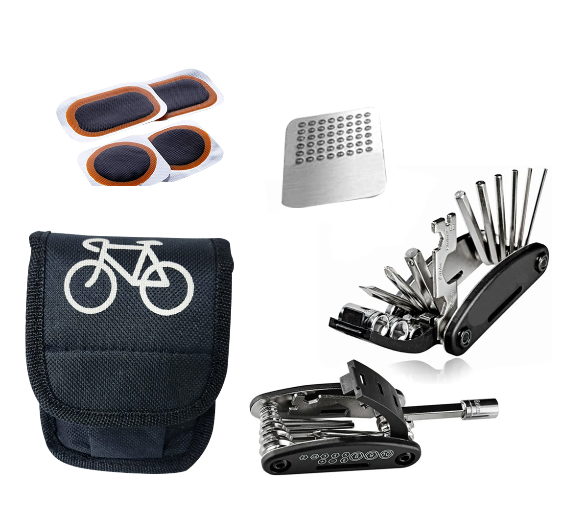 Kit Bolso Herramientas 16 En 1 Acero Carbono Ciclismo