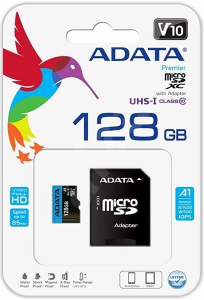 MEMORIA MICRO SD ADATA 128GB CLASS 10 CON ADAPTADOR