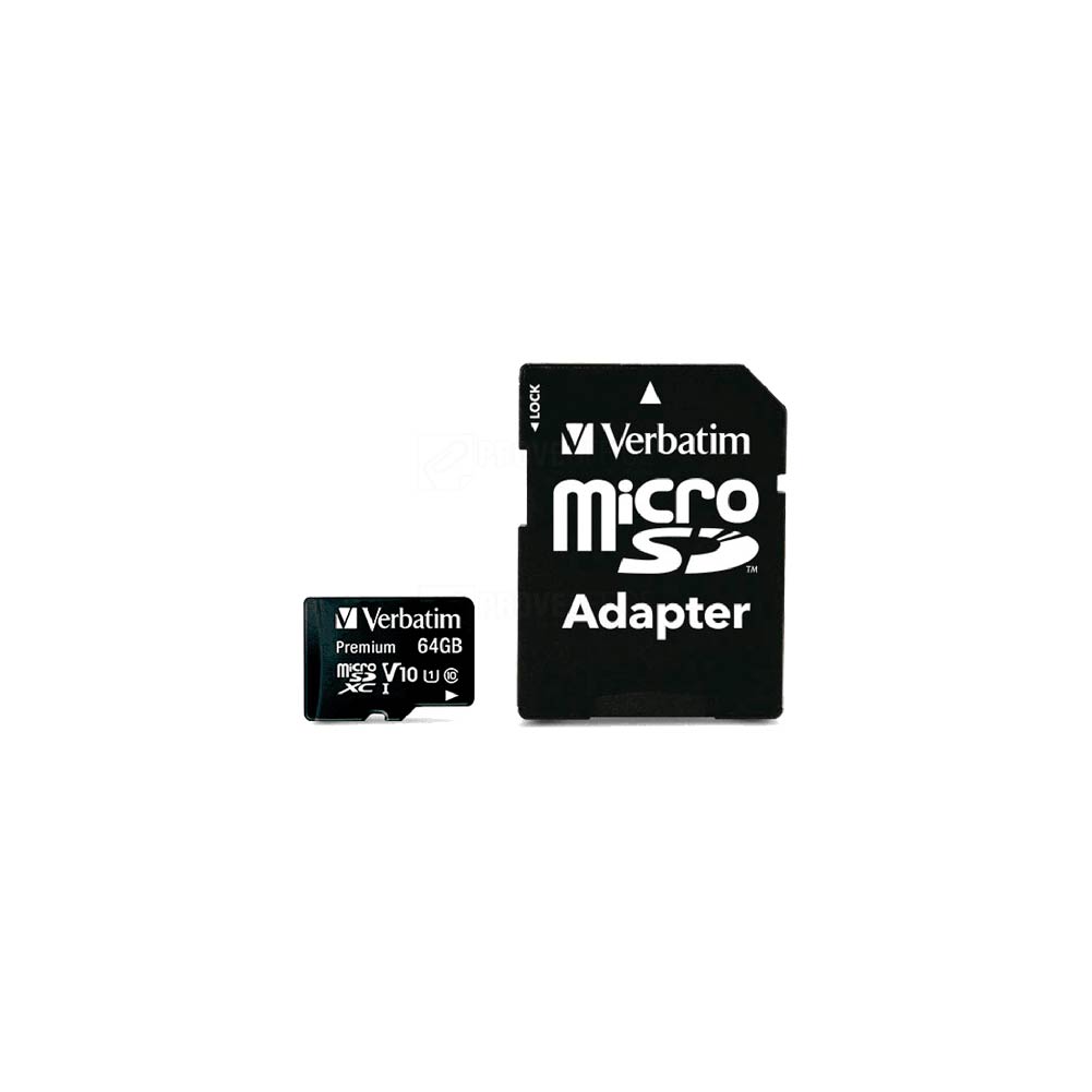 MICRO SD  VERBATIM 44084 64GB CLASE 10 ADAPTADOR SD
