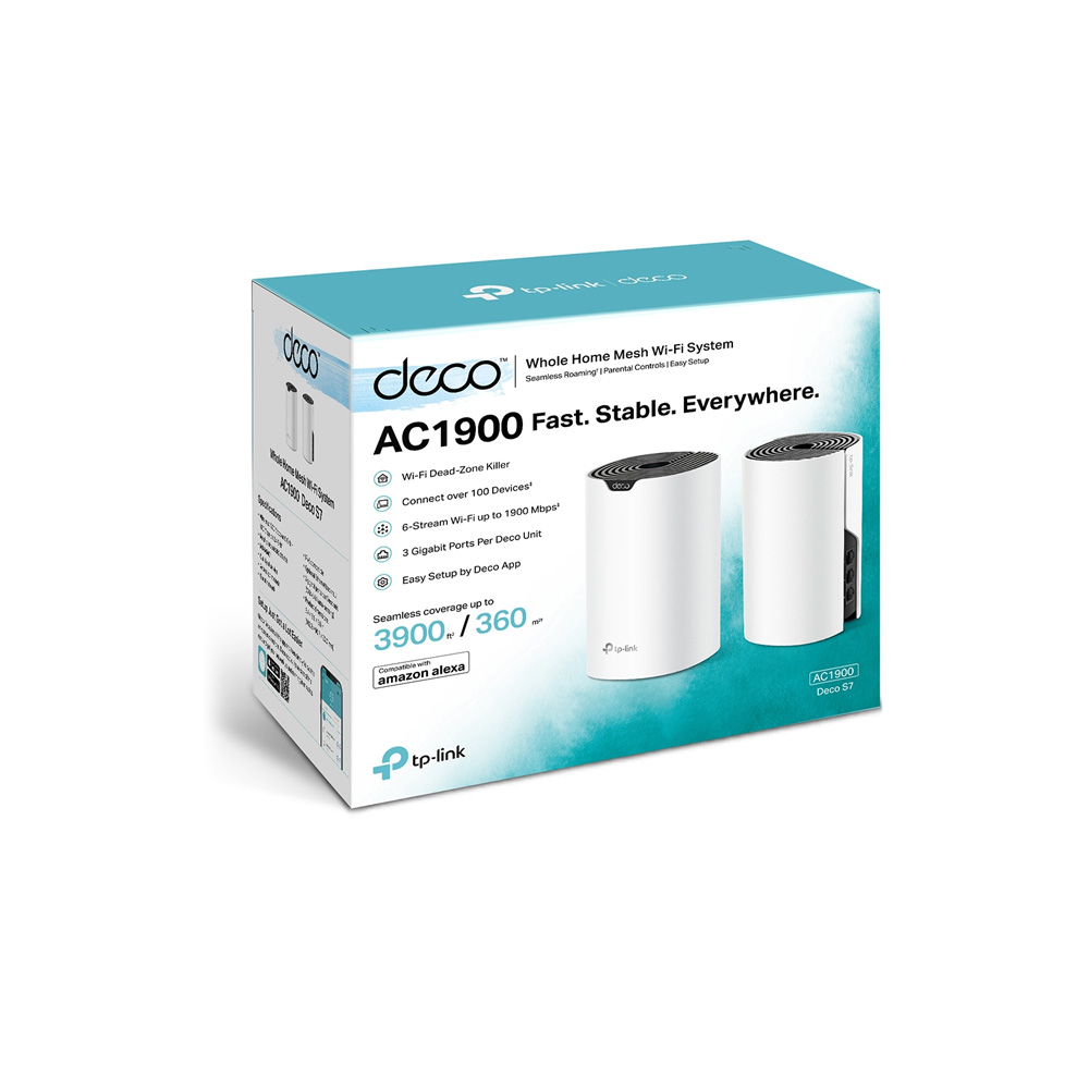 ROUTER TP LINK DECO S7  2 PACK  SISTEMA WIFI DE MALLA AC1900 MU MIMO   3 PTOS  GE   CONTROL PARENTAL