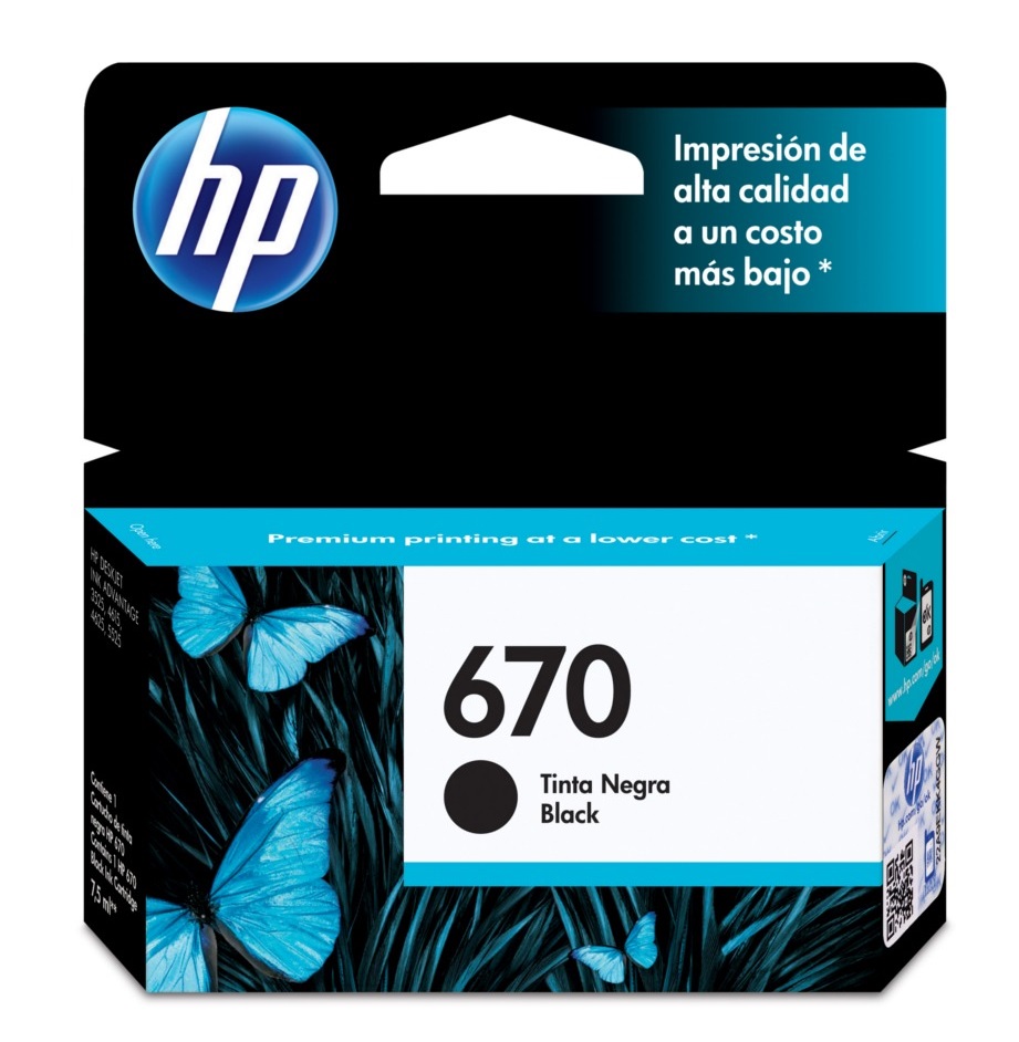 TINTA HPINC 670 NEGRO 3525 4615 4625 5525 250 PAG CZ113AL