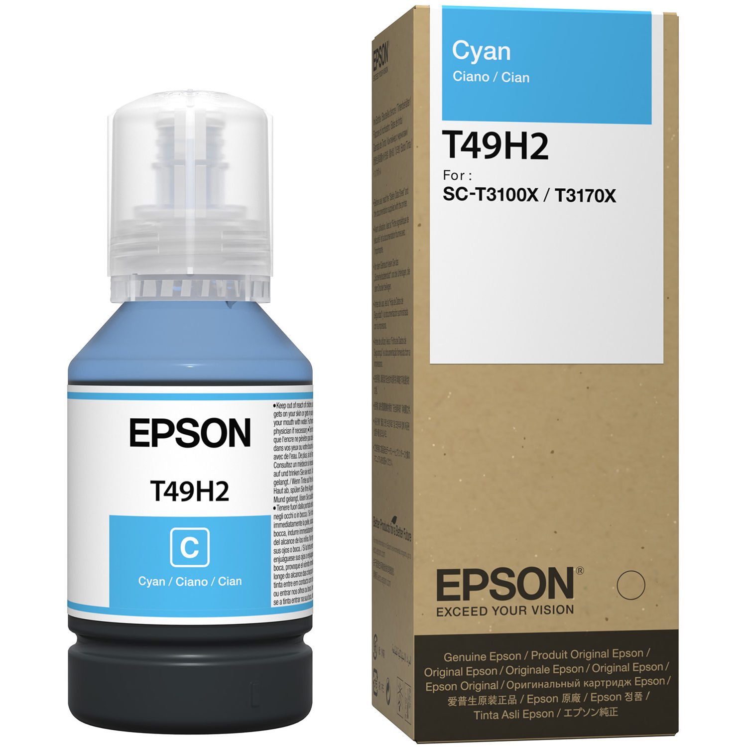 BOTELLA EPSON T49H2 CYAN SURECOLOR T3170X 140ML C13T49H200