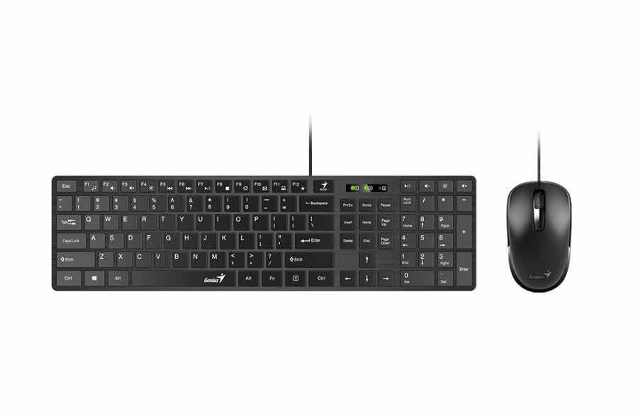 COMBO TECLADO Y MOUSE GENIUS SLIMSTAR C126 USB NEGRO   SMART KEY   MOUSE DX 125