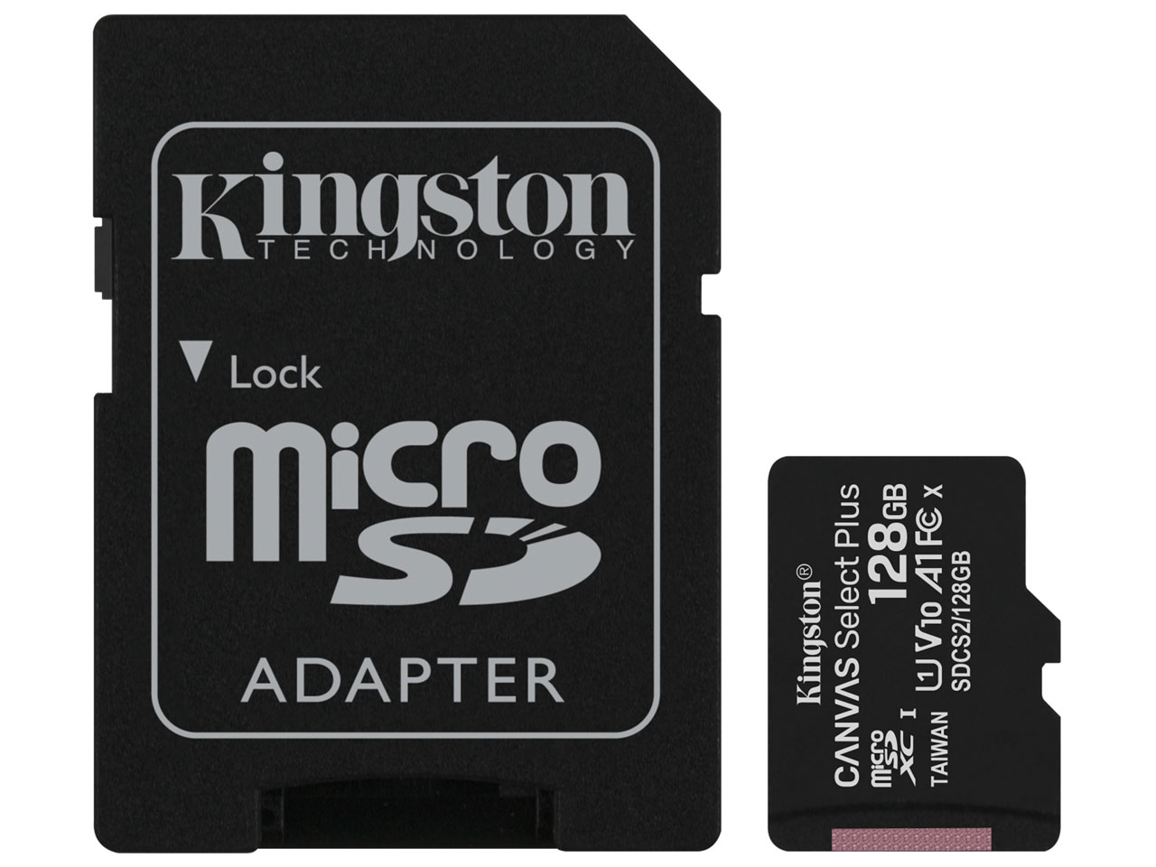 MICRO SDHC KINGSTON 128GB CON ADAPTADOR  CANVAS SELECT PLUS 100R CL10 UHS I