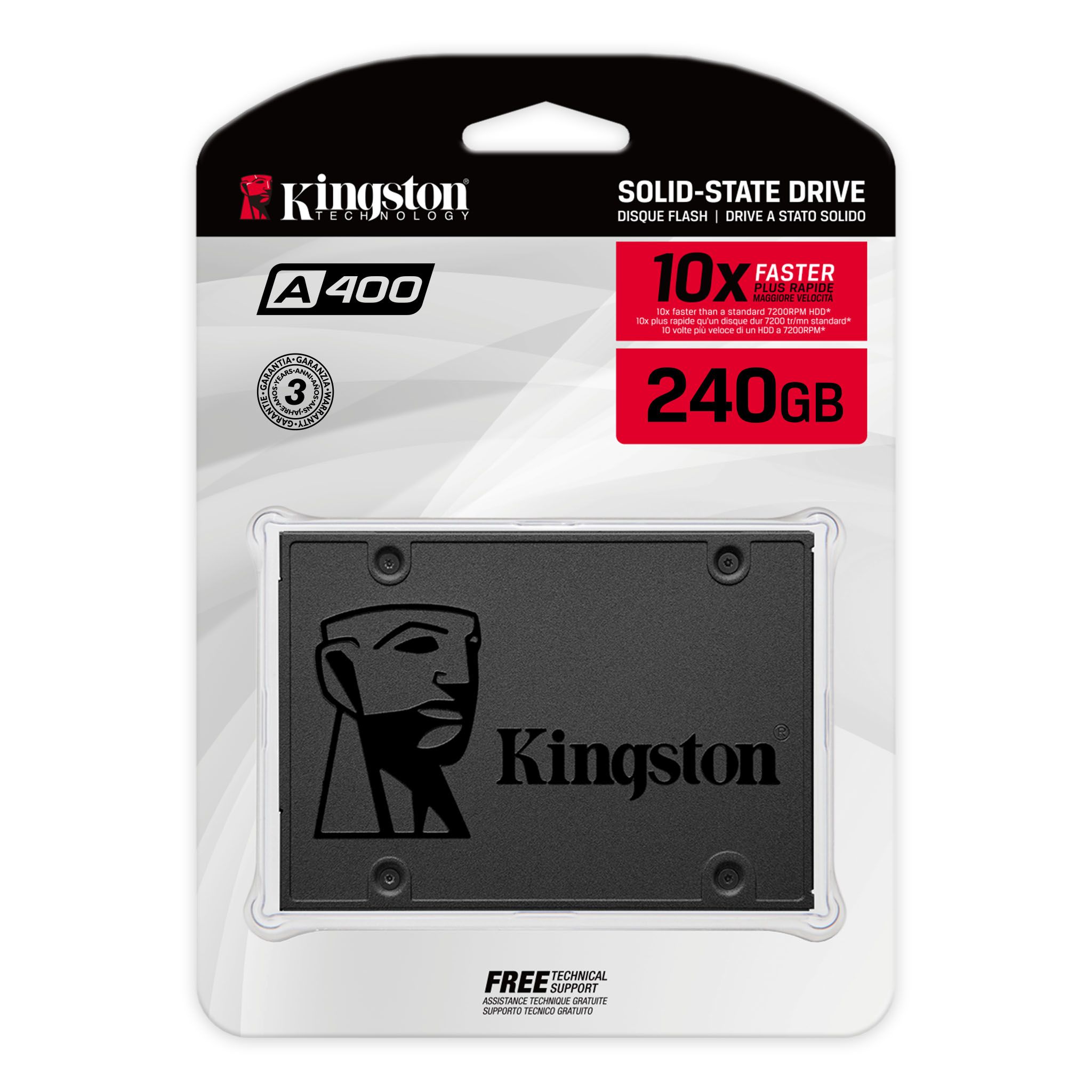 DISCO SSD KINGSTON 2 5 SATA A400 240GB TLC NAND STANDALONE DRIVE READ 500MB S AND WRITE 350MB S