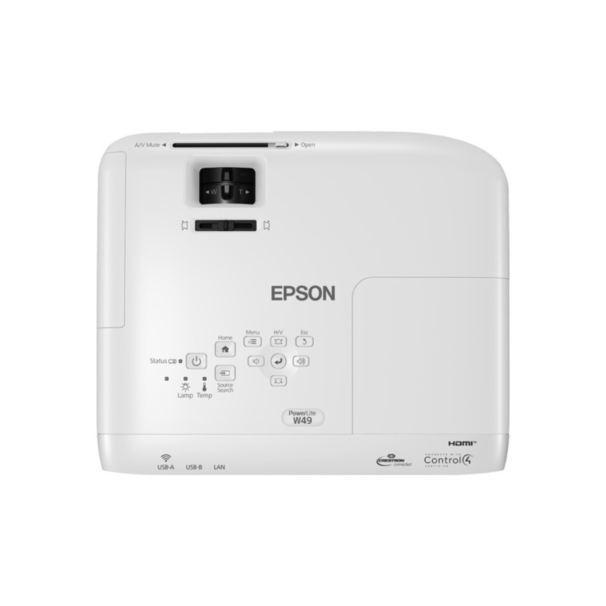 PROYECTOR EPSON POWERLITE W49 WXGA 3800 LUMENES HDMI WIFI OPCIONAL ELPAP11 V11H983020