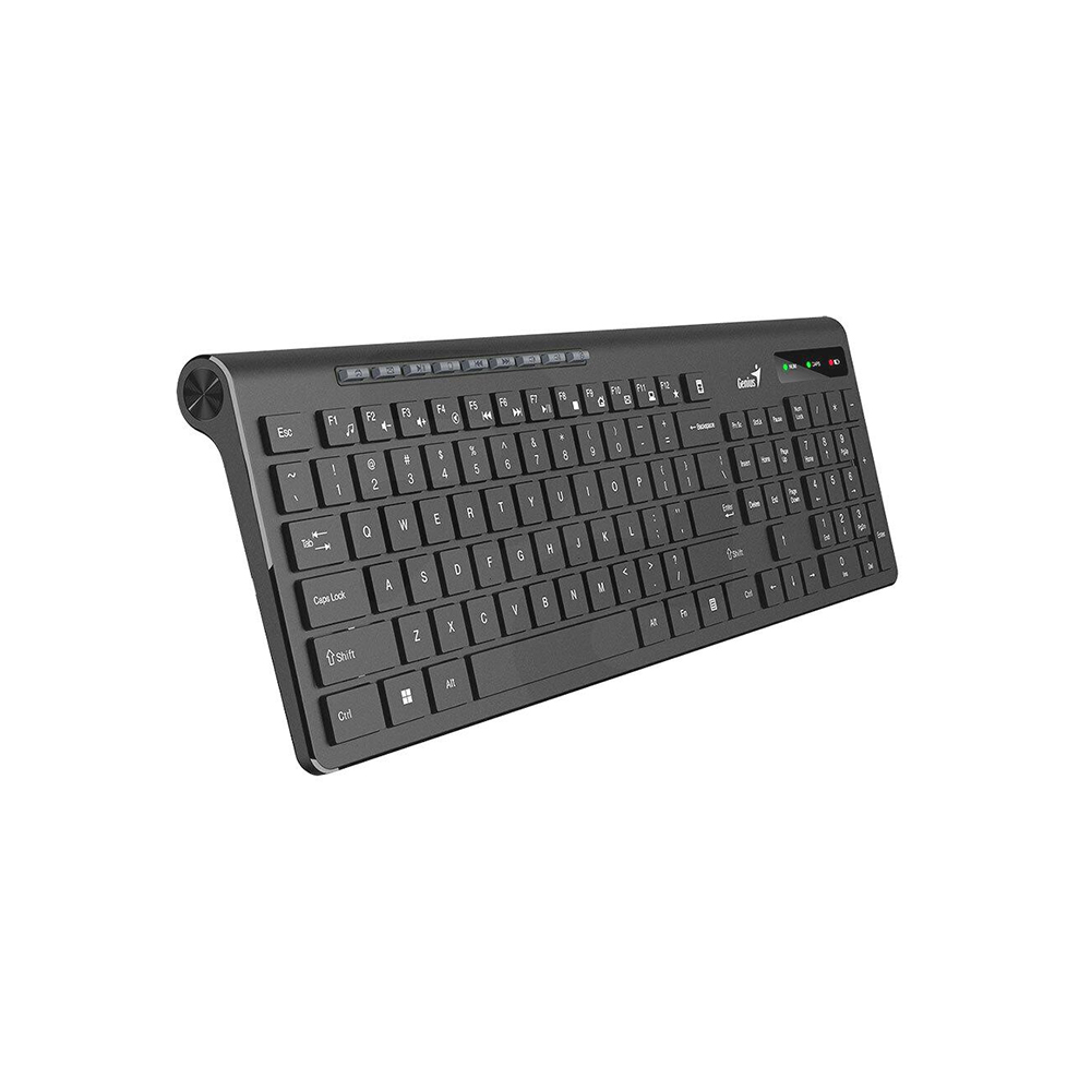 TECLADO WIRELESS GENIUS SLIM STAR 7230 NEGRO   RF 2 4GHZ   TECLAS MULTIMEDIA 9   WIN Y MAC