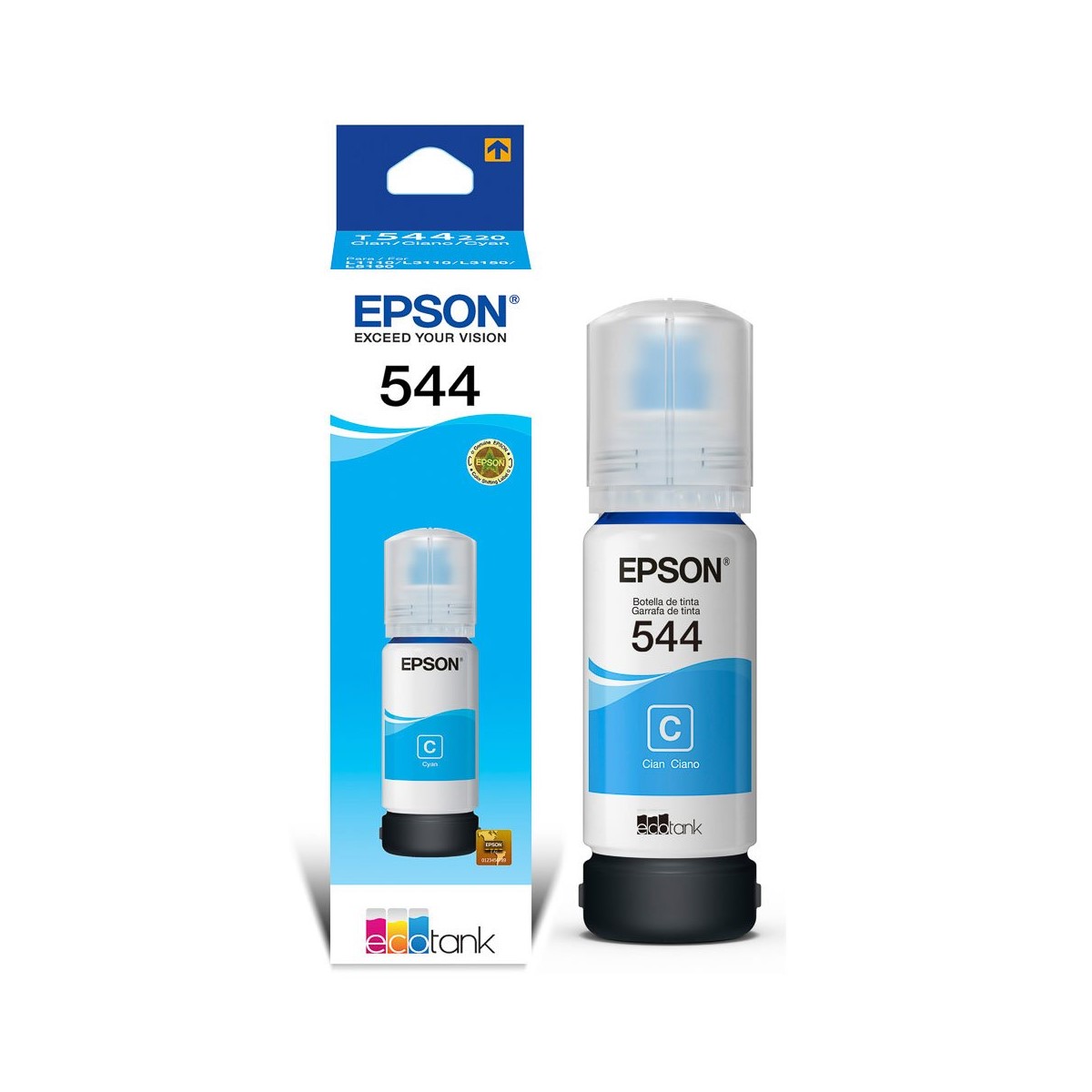 BOTELLA EPSON T544 CYAN L3110 L3150 L5190 7500 PAGS T544220 AL