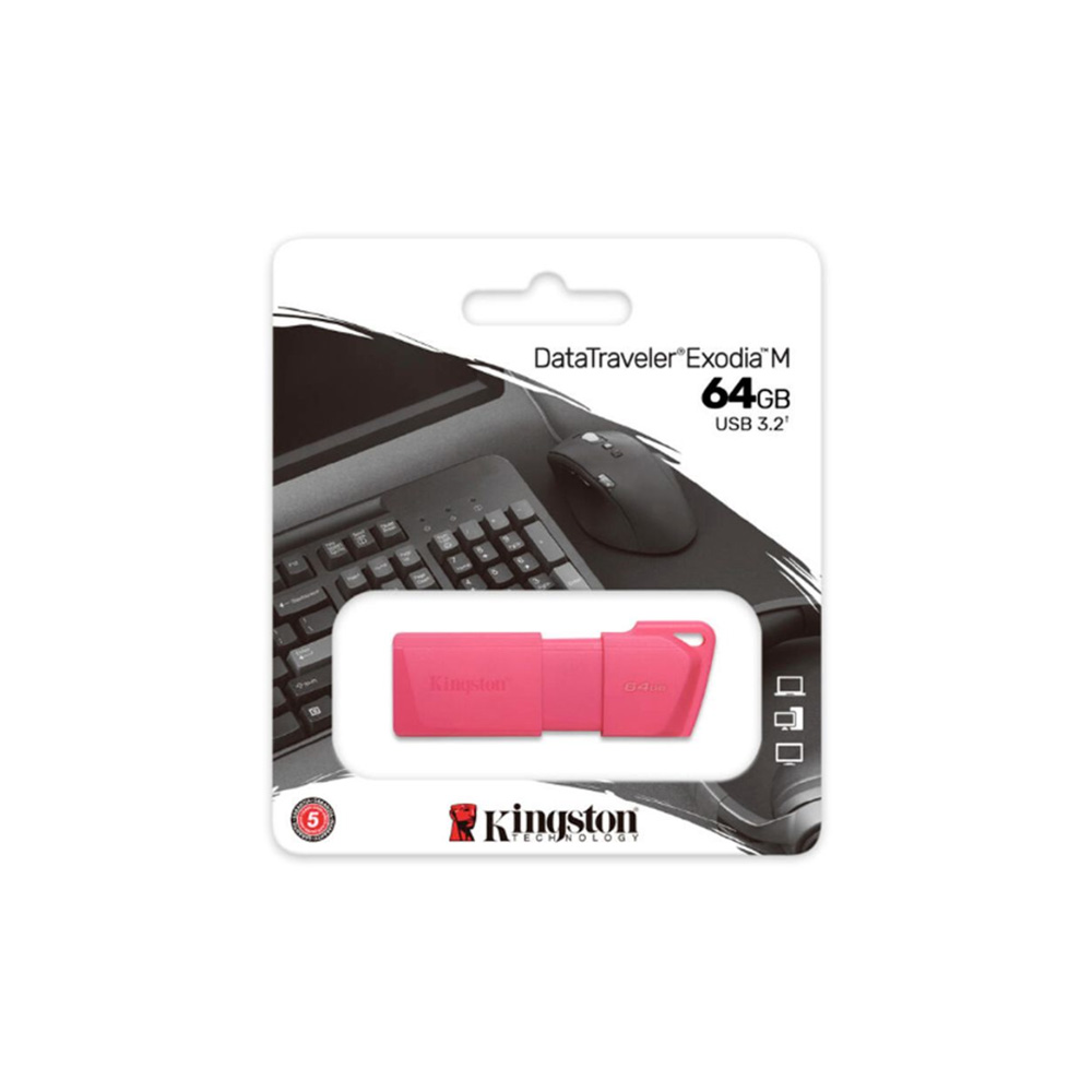 FLASHMEMORY KINGSTON DATATRAVELER EXODIA M 64GB PINK NEON USB 3 2