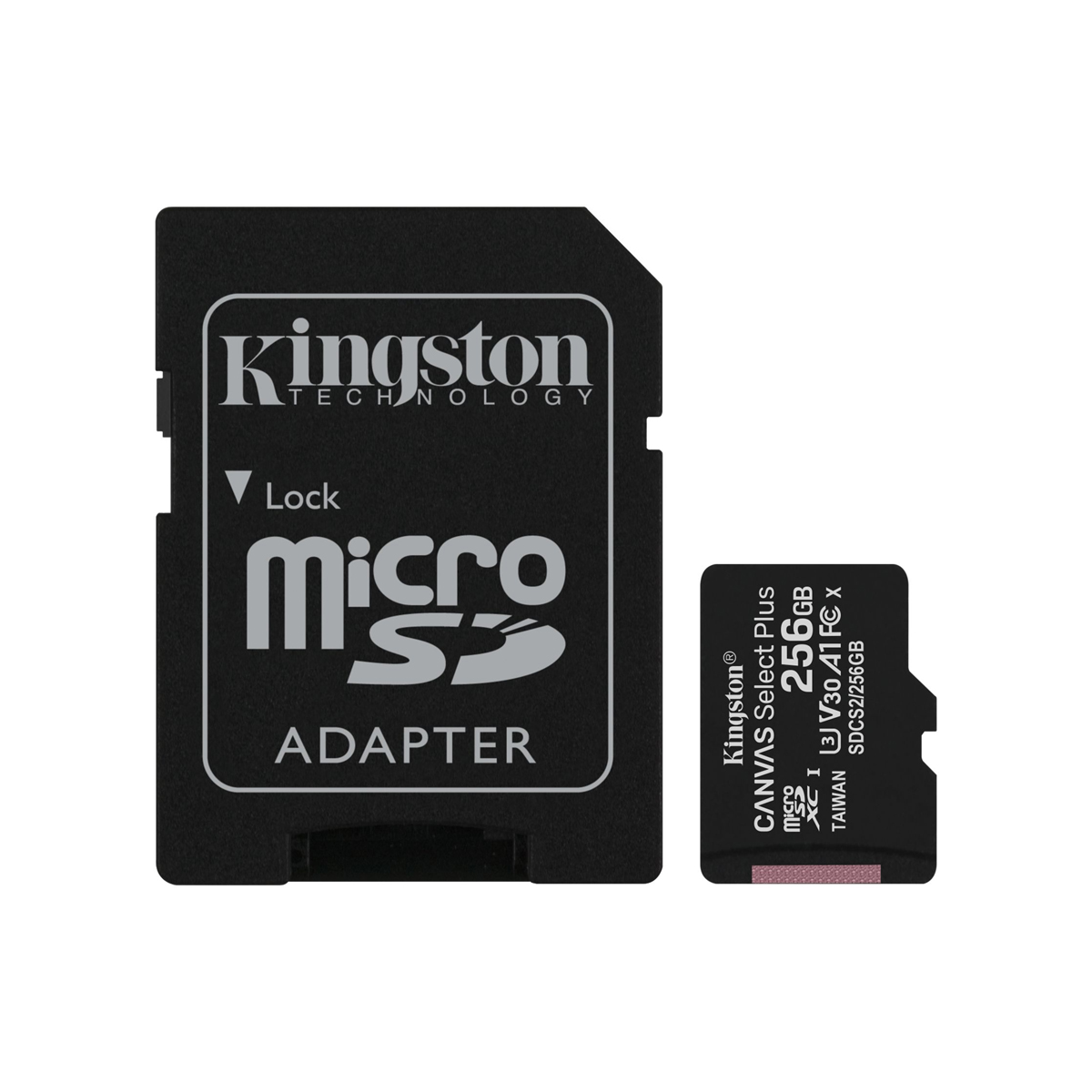 MICRO SDHC KINGSTON 256GB CON ADAPTADOR  CANVAS SELECT PLUS 100R 85R CL10 UHS I