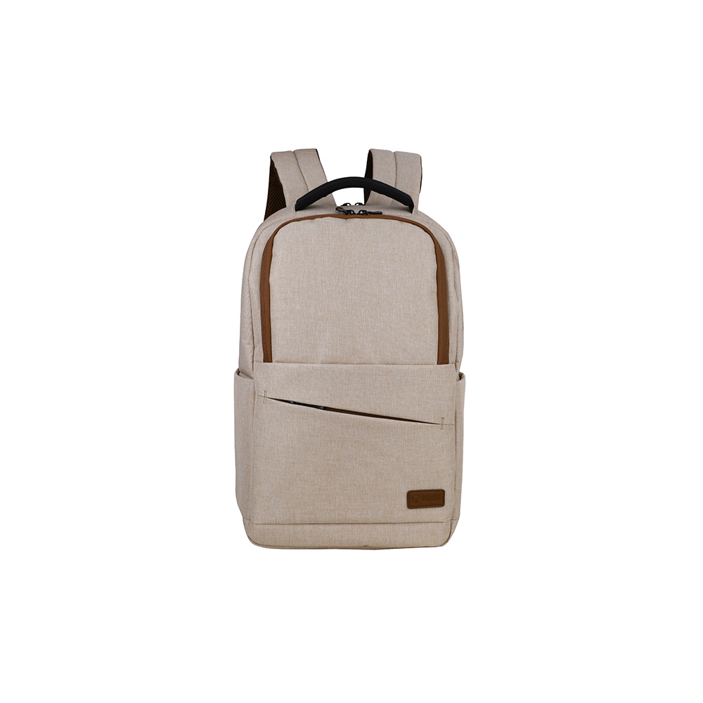 MOCHILA TEROS TE9012BG NOTEBOOK HASTA 15 6  POLIESTER BEIGE  INTERIOR MARRON