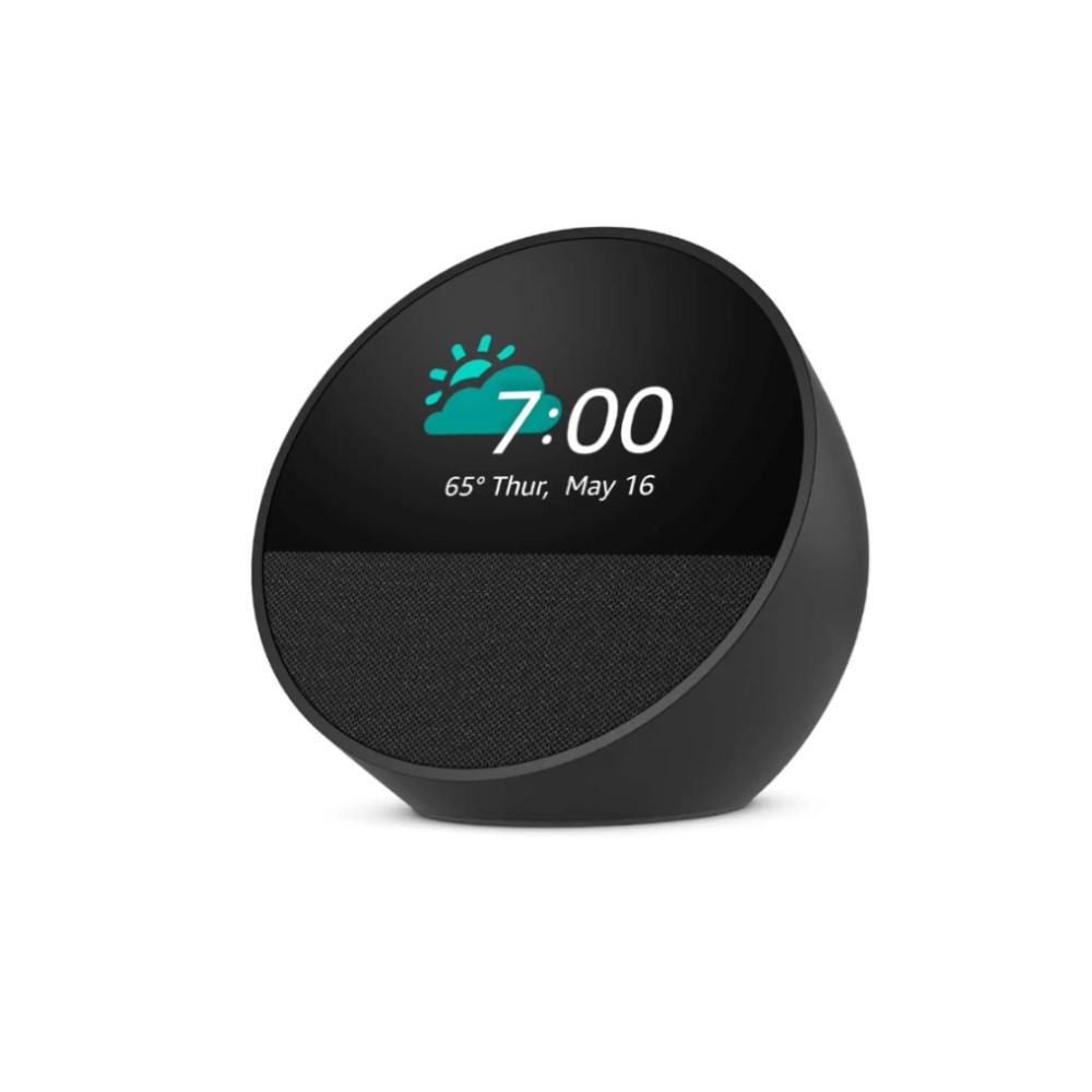 PARLANTE AMAZON ECHO SPOT B0BFC7WQ6R NEGRO RELOJ ALARMA ALEXA PANTALLA 2 8