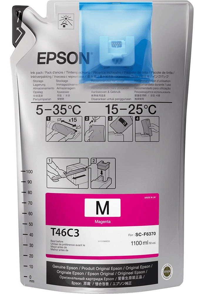 TINTA EPSON T46C3 MAGENTA ULTRACHROME SURECOLOR F6370SE F6370PE F9470HPE F9470PE 1000ML C13T46C320