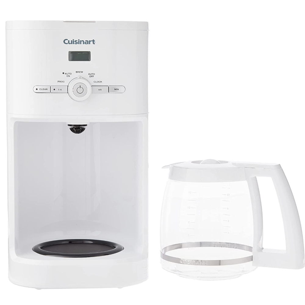 CAFETERA CUISINART PROGRAMABLE HASTA 24H ANTES JARRA 12TZ APAGADO AUTOMATICO CON FILTRO BLANCA