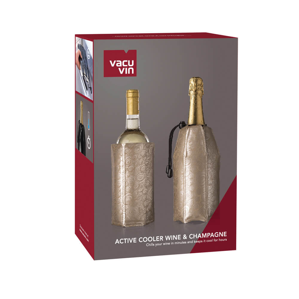 ENFRIADOR ACTIVO DE VINO-CHAMPAGNE VACU VIN 2 PCS PLATINO