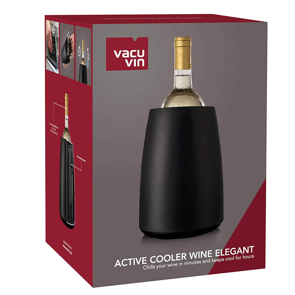 ENFRIADOR ACTIVO EN RECIPIENTE DE VINO VACU VIN PLASTICO COLOR NEGRO