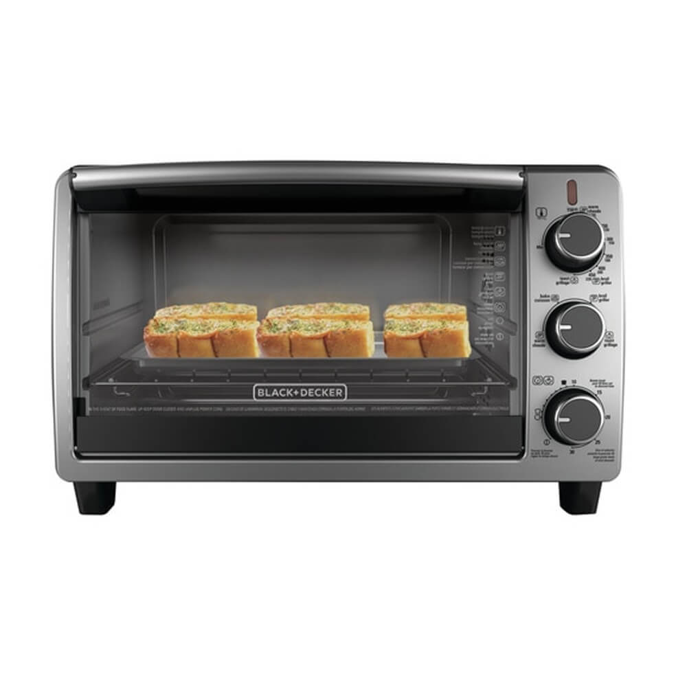 HORNO TOSTADOR BLACK DECKER 4 REBANADAS 1350W ACERO INOX.