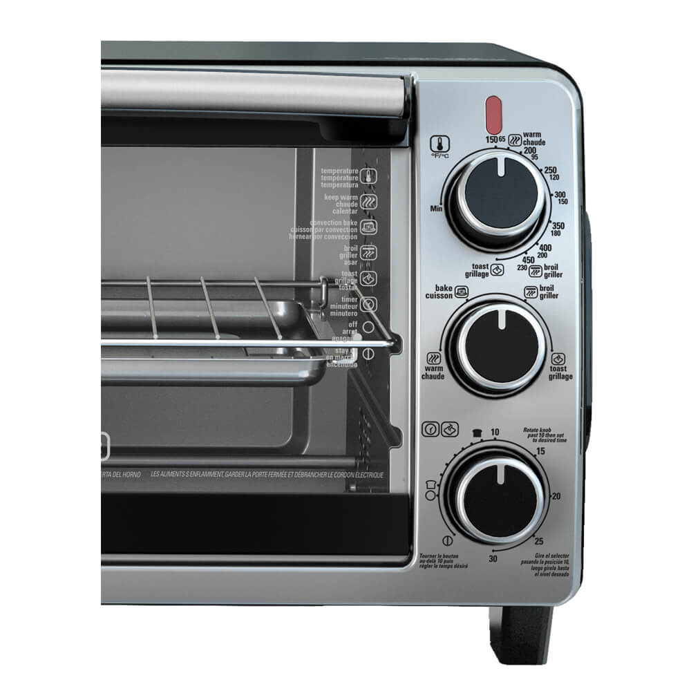 HORNO TOSTADOR BLACK DECKER 4 REBANADAS 1350W ACERO INOX.