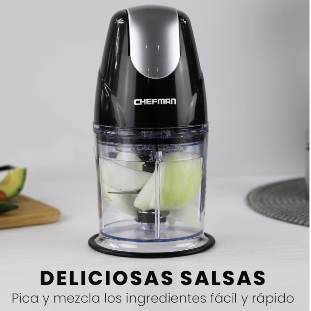 LICUADORA TODO EN 1 CHEFMAN 400W DOS VASOS CUCHILLAS CUADRUPLES CON TAPA NEGRO