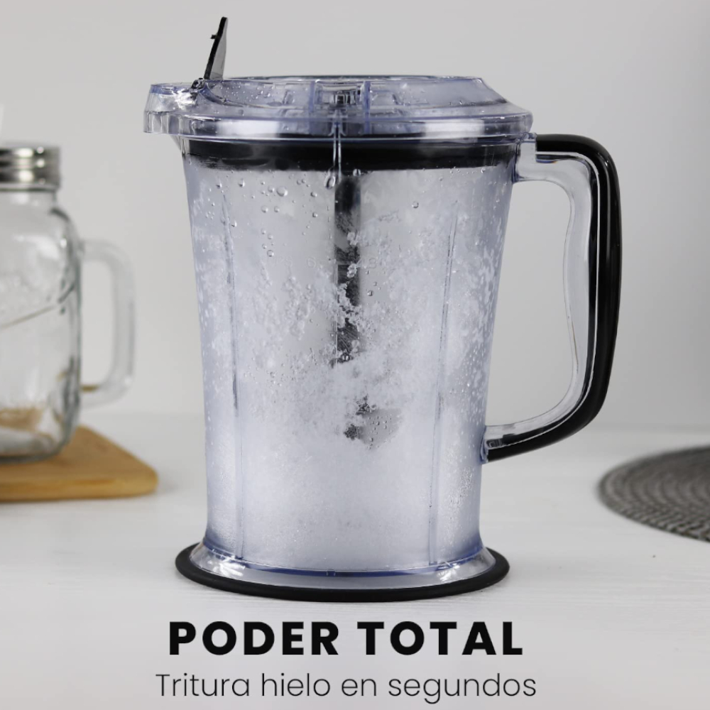 LICUADORA TODO EN 1 CHEFMAN 400W DOS VASOS CUCHILLAS CUADRUPLES CON TAPA NEGRO