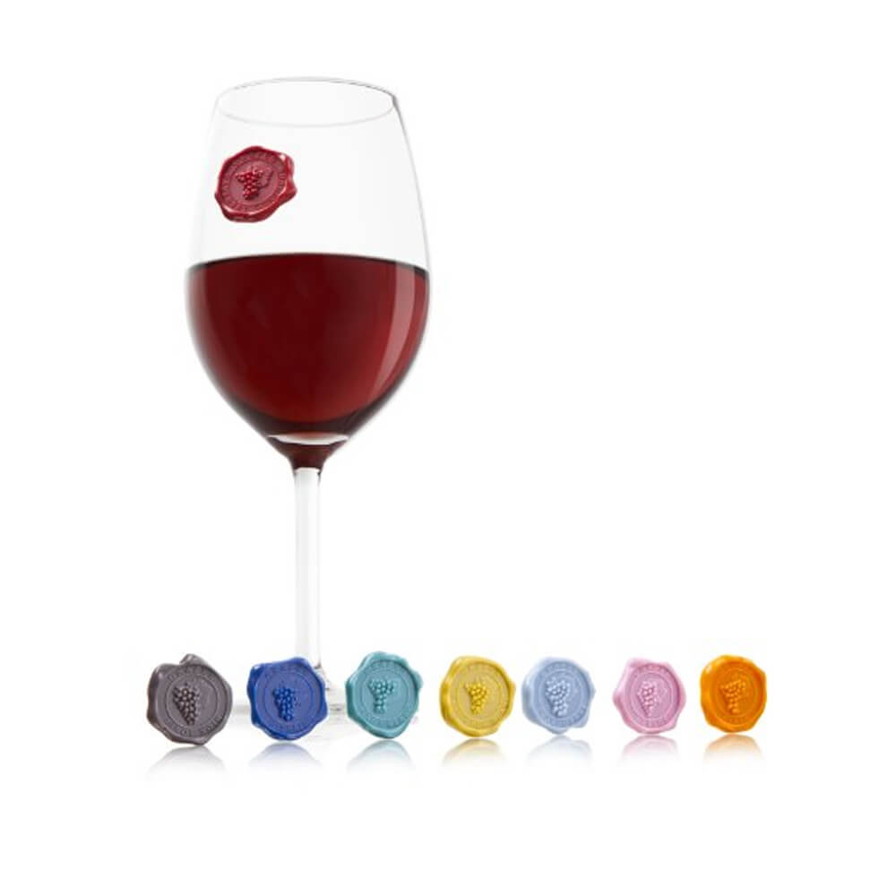 MARCADORES DE COPA DE VINO CLASSIC VACU VIN 8 PCS SILICONA PEGABLES