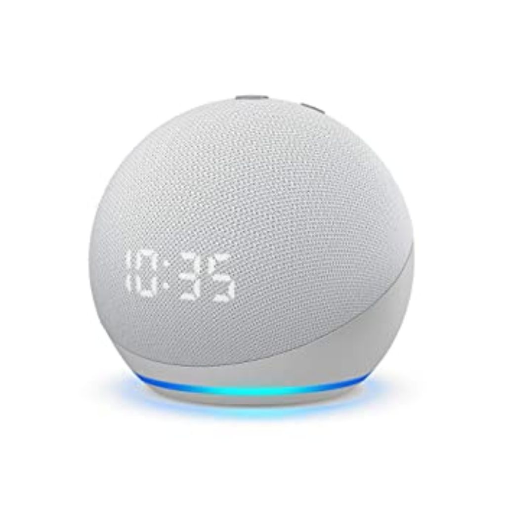 Amazon Echo Dot 4ta Gen con Reloj - Asistente Virtual con Alexa - Asistente de voz con Alexa - Parlante inteligente con Alexa