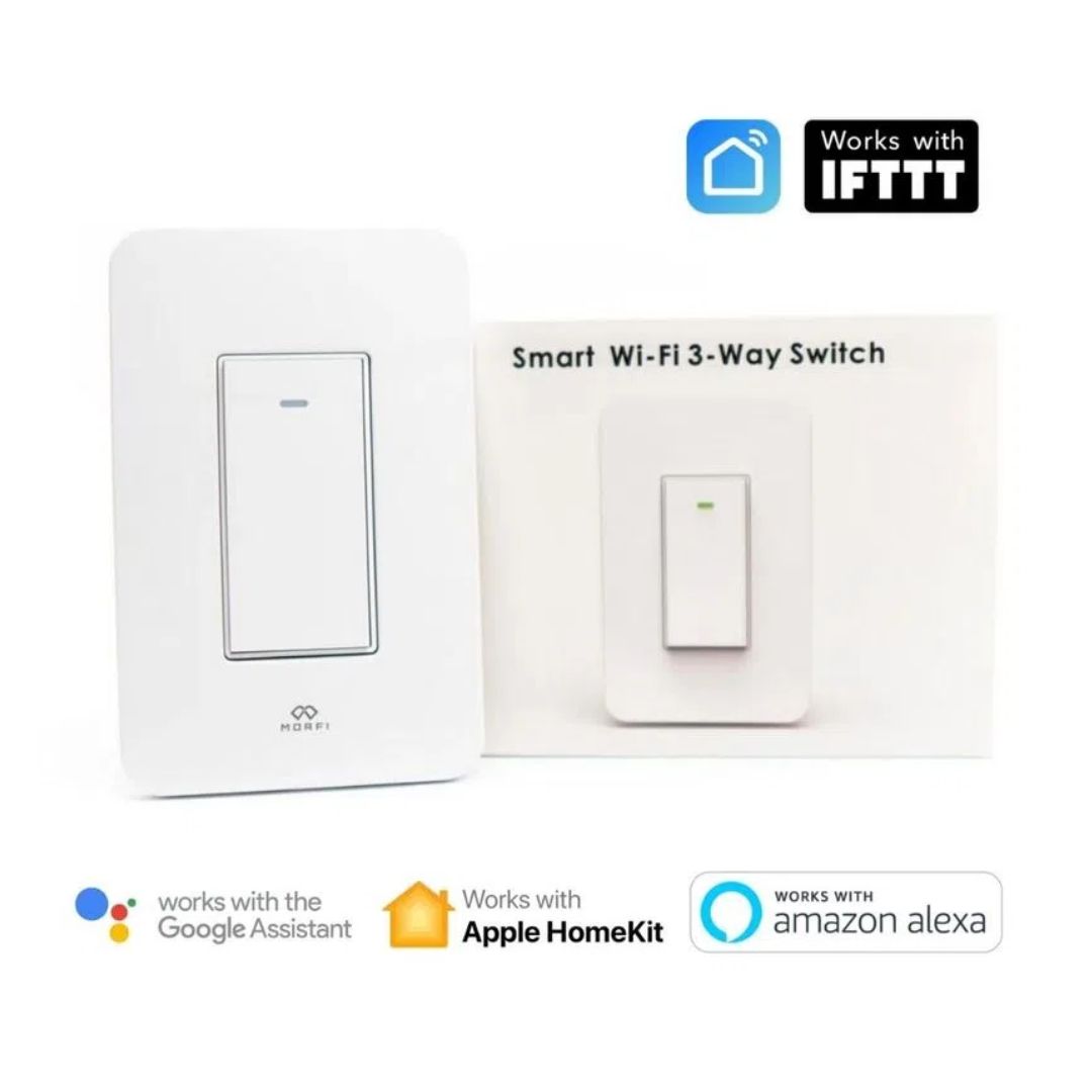 Morfi Switch Interruptor Inteligente Simple - Interruptores de luz inteligente Wi-Fi - Funciona con Alexa y Asistente de Google