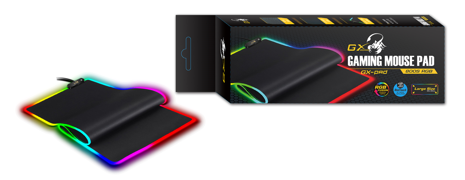 MOUSE PAD GENIUS GX PAD 800S RGB GAMING  ANTIDESLIZANTE  ILUMINADO   800 X 300 X 3MM   USB