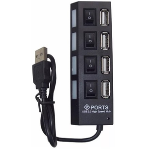 EXTENSION HUB USB 4 PUERTOS USB2 0 CON SWITCH